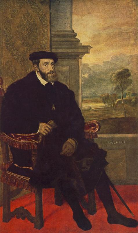 TIZIANO Vecellio Portrait of Charles V Seated  r oil painting image